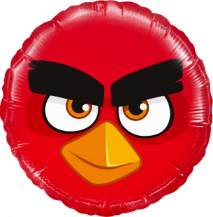 Фольгированный круг 46 см, Angry birds (красный)