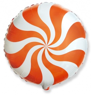 Фольгированный круг 46 см, Леденец (оранжевый)