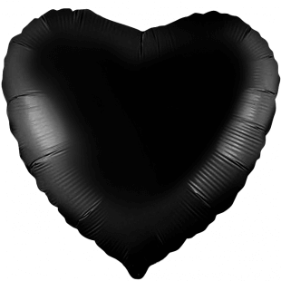 Чёрное фольгированное сердце 46 см