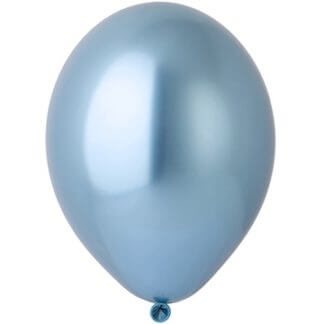 Латексный шар 30 см, хром, голубой
