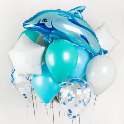 Набор шаров голубые,бирюзовые,белые Дельфин