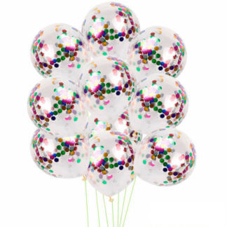 Облако из 15 шаров с разноцветным конфетти