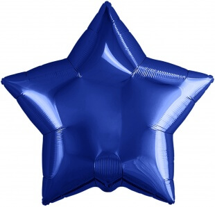 Тёмно-синяя фольгированная звезда 46 см