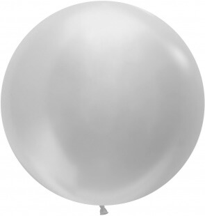 Латексный шар 76 см, серебряный, металлик