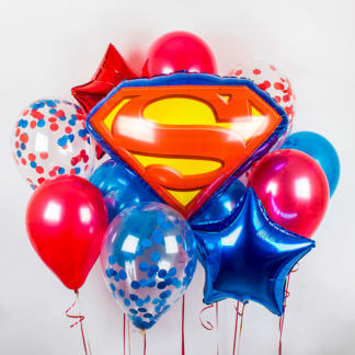 Композиция из воздушных шаров «Супермен»