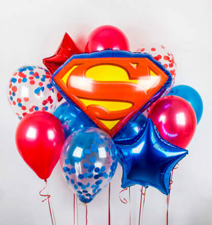 Композиция из воздушных шаров «Супермен»