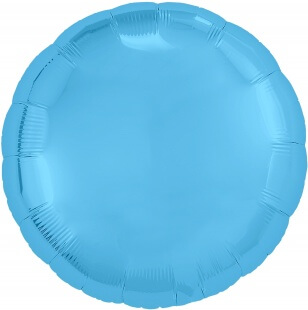 Голубой фольгированный круг 46 см