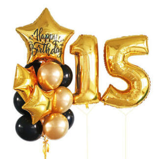 Комплект воздушных шаров «Золотой день рождения»