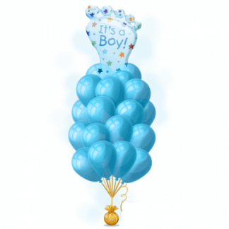 Облако воздушных шаров на выписку «Ступня малыша»