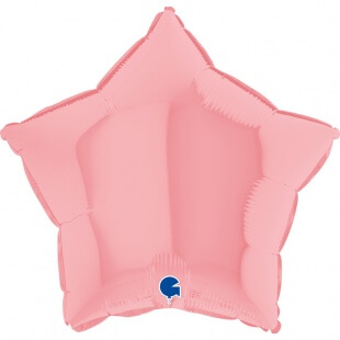Макарунс розовая фольгированная звезда 46 см