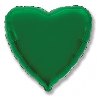 Зелёное фольгированное сердце 46 см