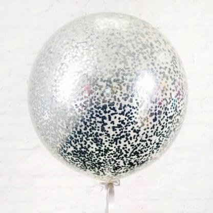 Большой шар с серебряным конфетти