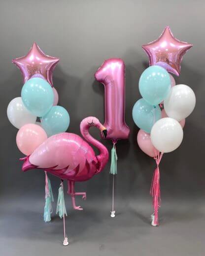 Воздушные шары для девочки Розовый фламинго