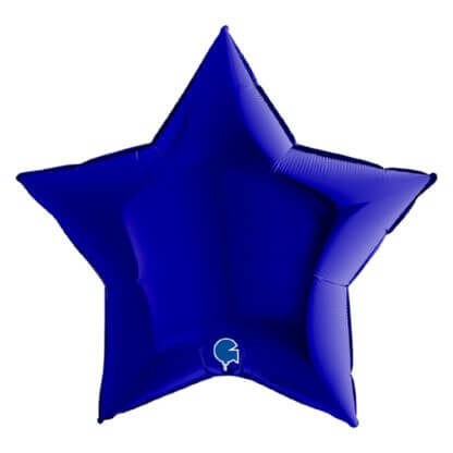 Синяя капри фольгированная звезда, 91 см