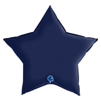 Сатин синяя фольгированная звезда, 91 см
