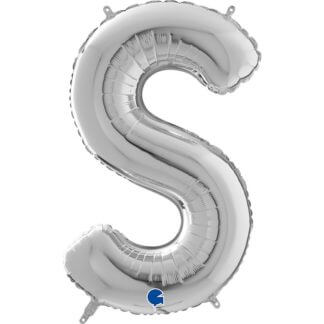 Буква S серебро, 66 см