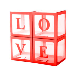 Набор коробок для шаров Love, Красный, 30*30*30 см, 4 шт