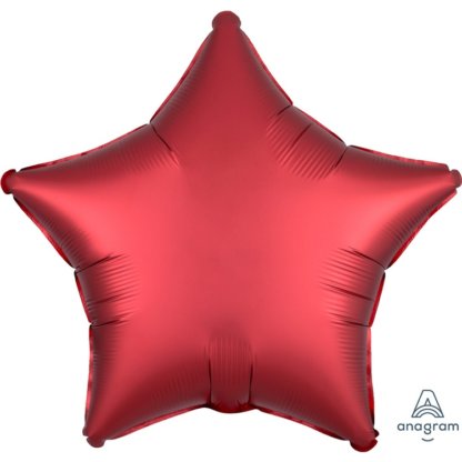 Сатин красная фольгированная звезда 46 см