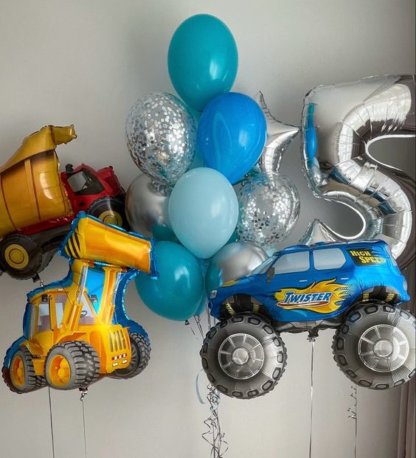 Набор шаров для мальчика с машинкой
