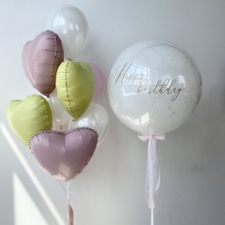Набор шаров белые розовые на день рождения