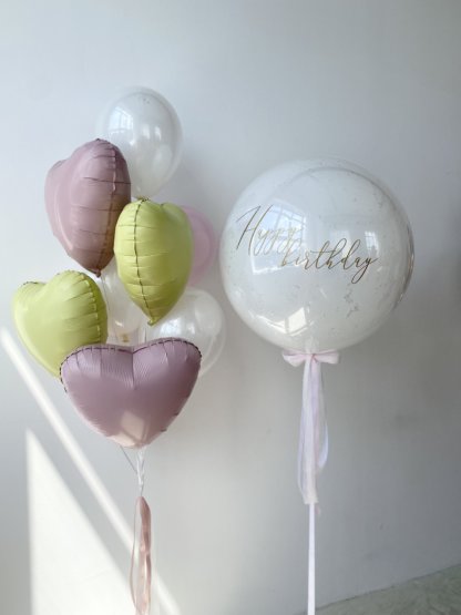 Набор шаров белые розовые на день рождения