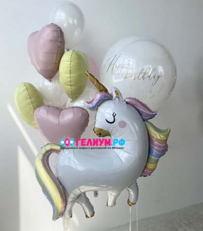 Букет шаров Единорог на День Рождения