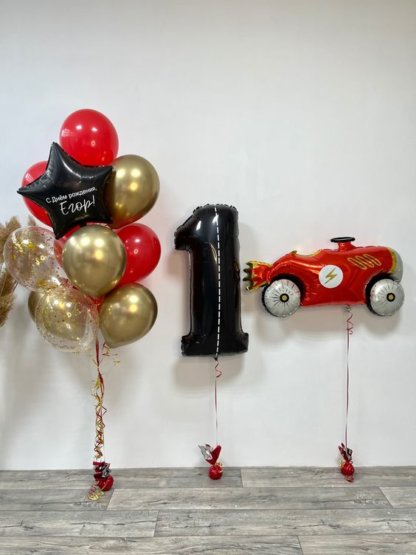 Воздушные шары с ретро машиной для мальчика