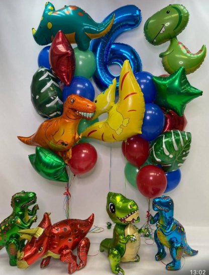 Большой набор шаров на день рождения, Динозавры