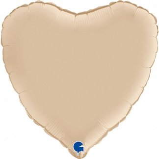 Сердце 46 см, кремовый, сатин