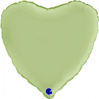 Сердце 46 см, оливковый, сатин