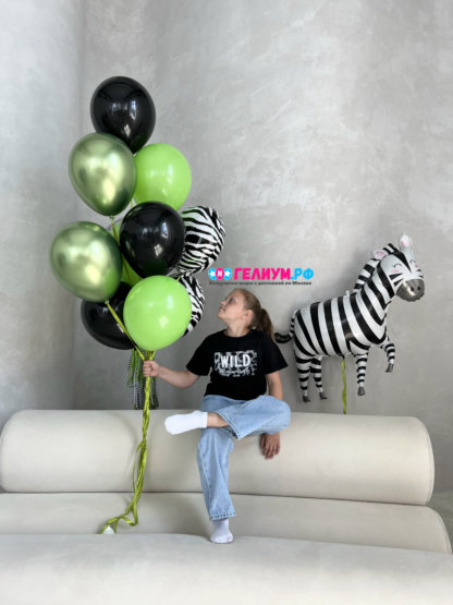 Воздушные шары девочке с зеброй