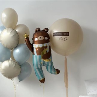 Воздушные шары на виписку мальчику с медведем